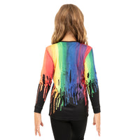 Youth Colorful Paint Drip Long Sleeve Tee