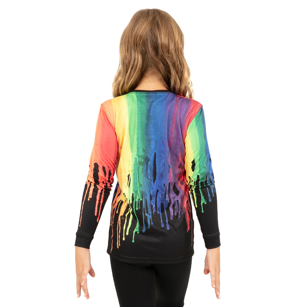 Youth Colorful Paint Drip Long Sleeve Tee