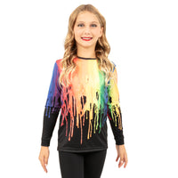 Youth Colorful Paint Drip Long Sleeve Tee