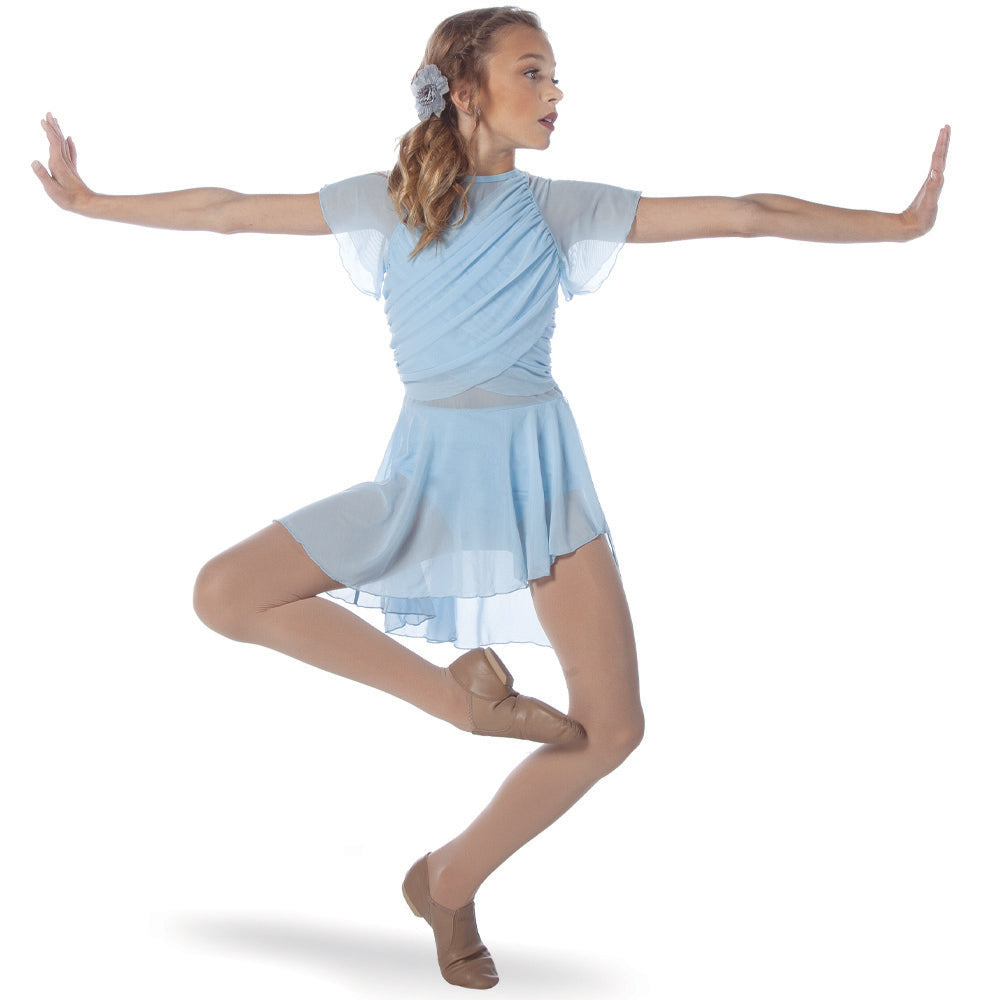 Alexandra Collection Youth Flutter Sleeve Skirted Leotard