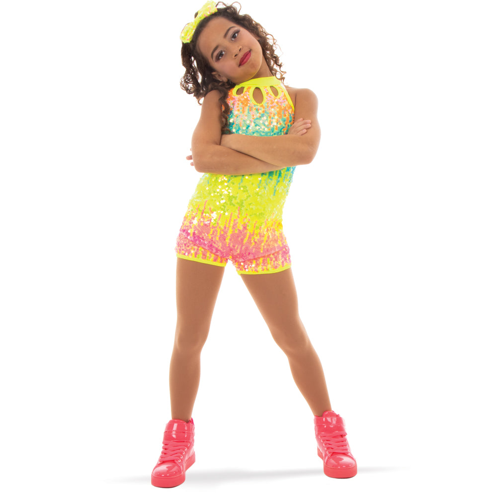 Radiant Sequin Ombre Biketard
