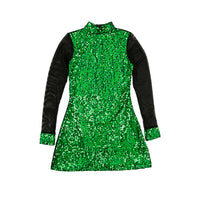 Sequin Long Mesh Sleeve Tunic Dress