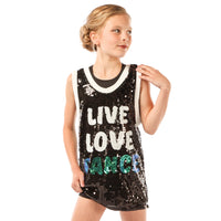 Girls Sequin Dance Basketball Jersey