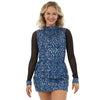 Mesh Long Sleeve Sequin Tunic Dress