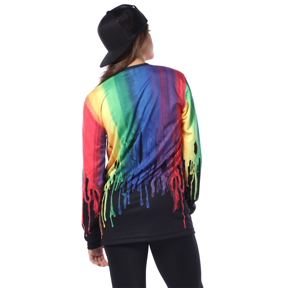 Colorful Paint Drip Long Sleeve Tee