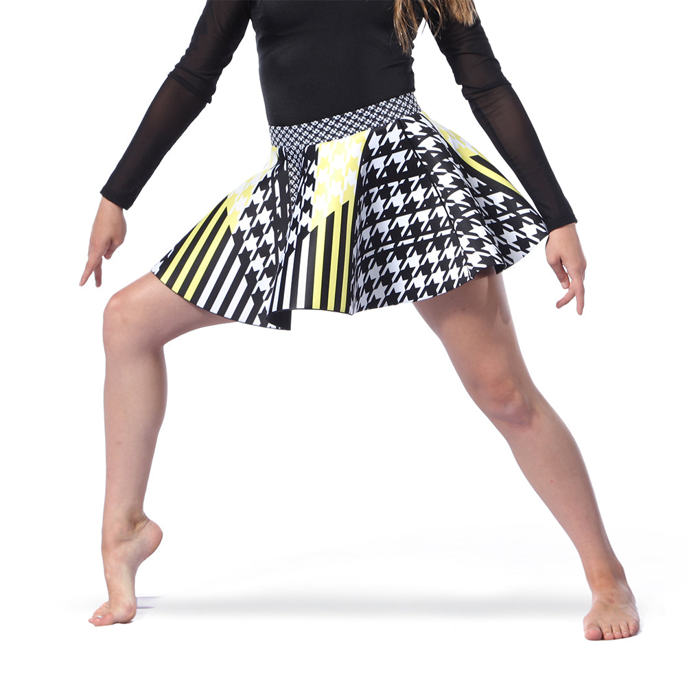 Houndstooth Neoprene Skater Skirt