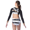 Graffiti Queen Zipper Front Long Sleeve Leotard