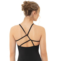 Scoopneck Asymmetrical Strap Back Leotard