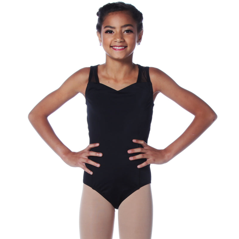 Youth Sweetheart Mesh Panel Leotard