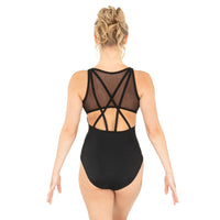 V-Neck Mesh Keyhole Leotard