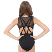 V-Neck Mesh Keyhole Leotard