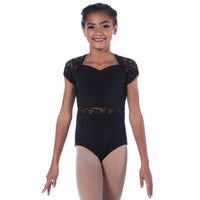 Youth Sweetheart Lace Cap Sleeve Dance Leotard