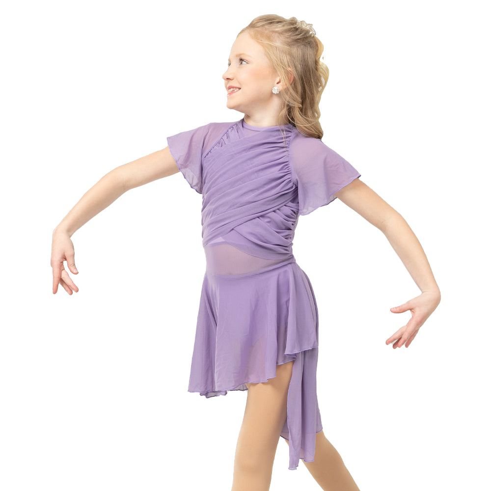 Alexandra Collection Youth Flutter Sleeve Skirted Leotard