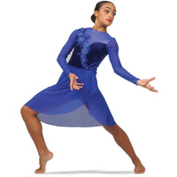 Alexandra Velvet Long Sleeve Skirted Leotard