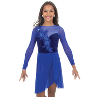 Alexandra Velvet Long Sleeve Skirted Leotard