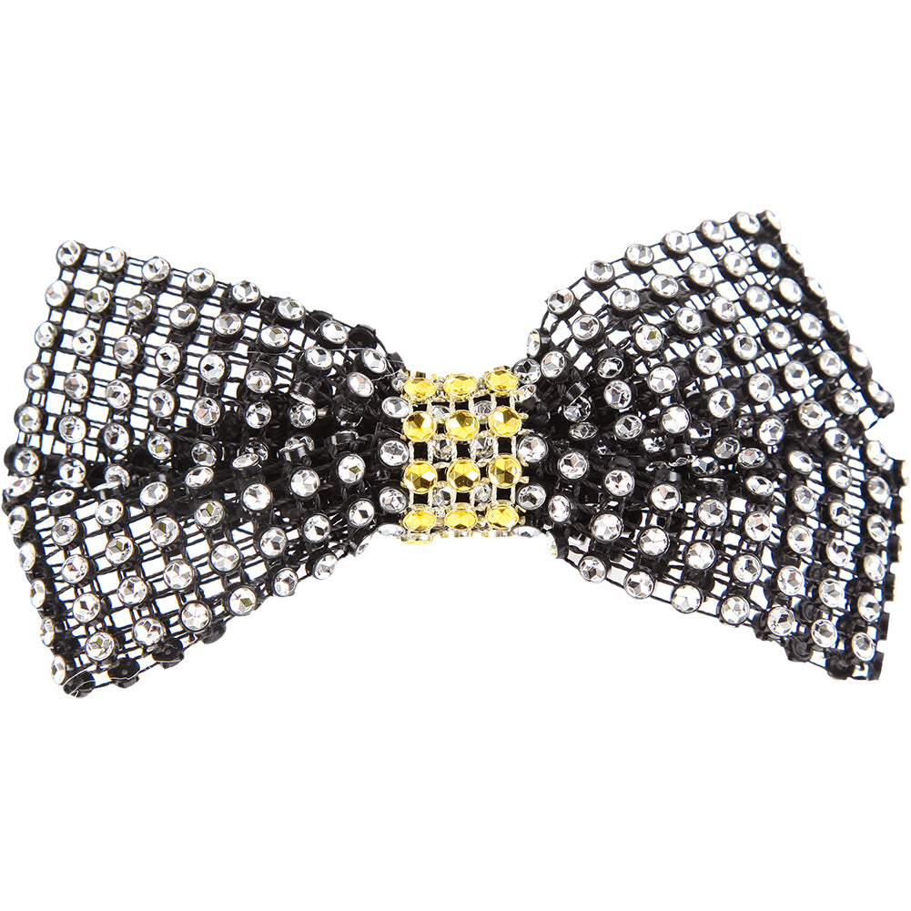 Rhinestone Bow with Contrast Trim