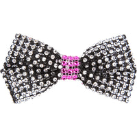 Rhinestone Bow with Contrast Trim