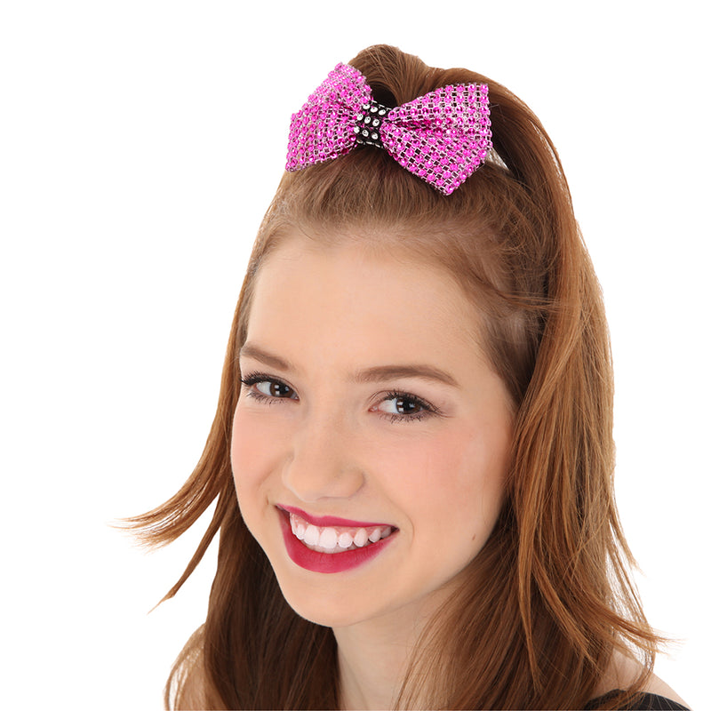 Rhinestone Bow with Contrast Trim