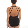 Sweetheart Mesh High Neck Scoop Back Leotard