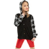 Youth Long Sleeve Hooded Plaid Shirt