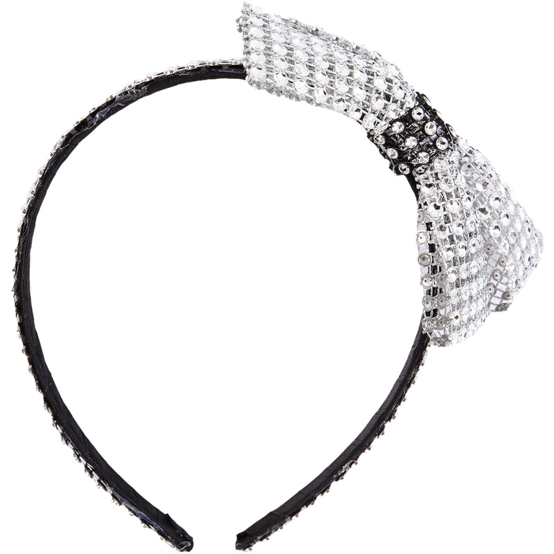 Rhinestone Headband with Contrast Trim