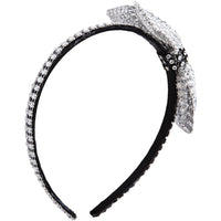 Rhinestone Headband with Contrast Trim