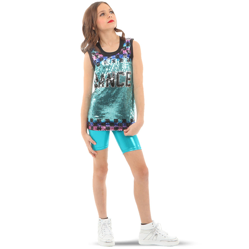 Youth Ombre Checker Dance Sequin Jersey