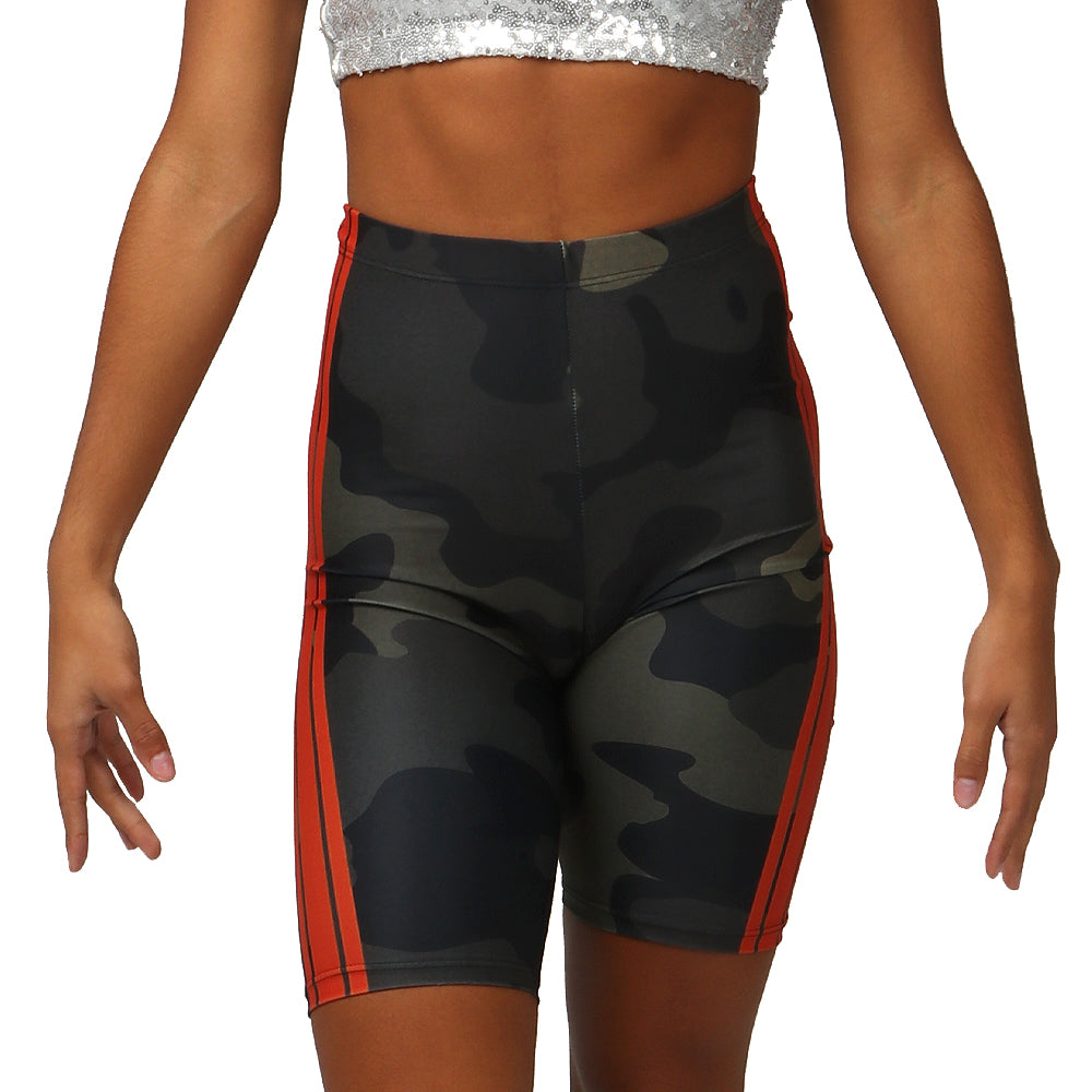 Youth Camo High Waist Biker Shorts