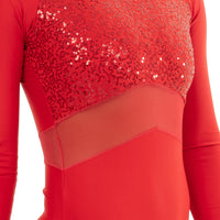 Youth Sweetheart Sequin Mesh Panel Leotard