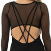 V-Neck Mesh Keyhole Long Sleeve Unitard