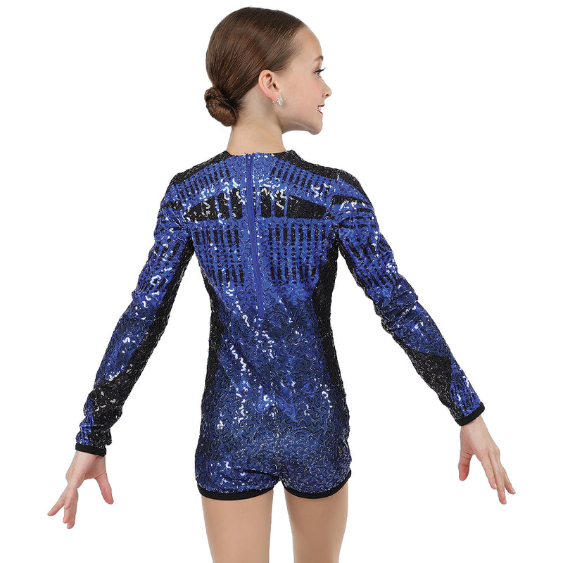 Youth No Limit Long Sleeve Sequin Biketard