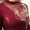 Youth Asymmetrical Sequin Applique Long Sleeve Leotard