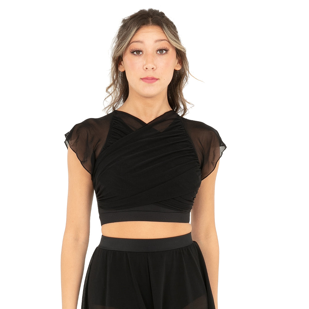 Flutter Sleeve Performance Crop Top