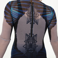 Feather Criss Cross Mesh Leotard