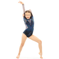 Youth Feather Criss Cross Mesh Leotard