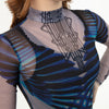 Feather Criss Cross Mesh Leotard