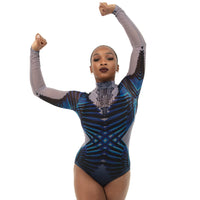 Feather Criss Cross Mesh Leotard