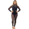 Deco Vertical Lines Mesh Unitard