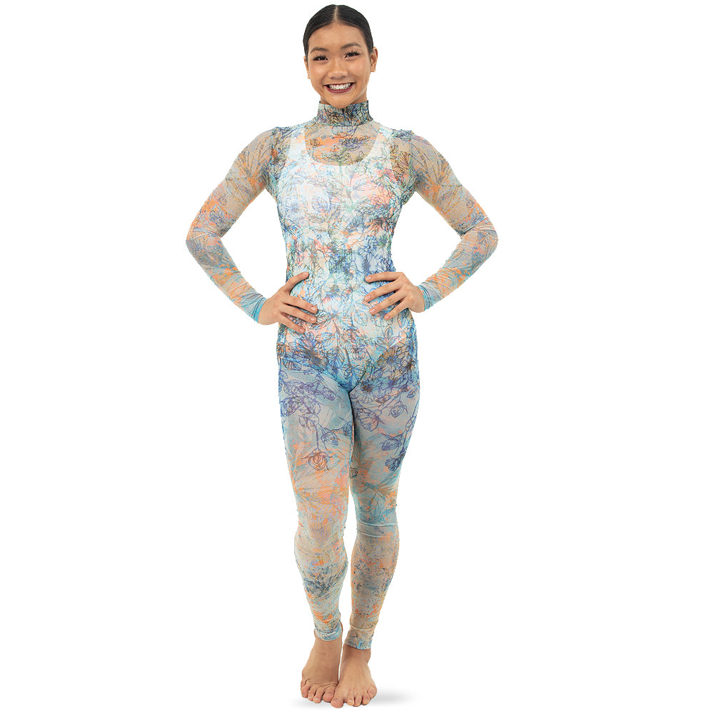 Youth Floral Mesh Unitard