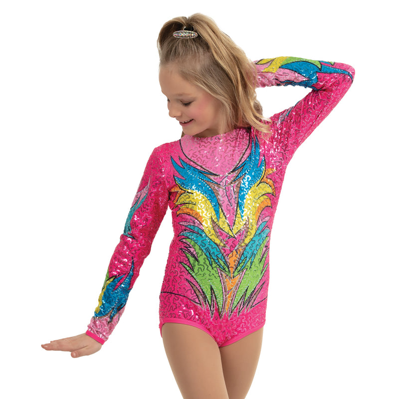 Youth Fluoro Flora Leotard