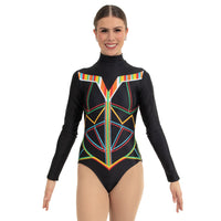 Come Alive Long Sleeve Rhinestoned Leotard