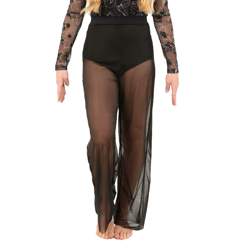 Power Mesh Wide Leg Pant with Attached Brief