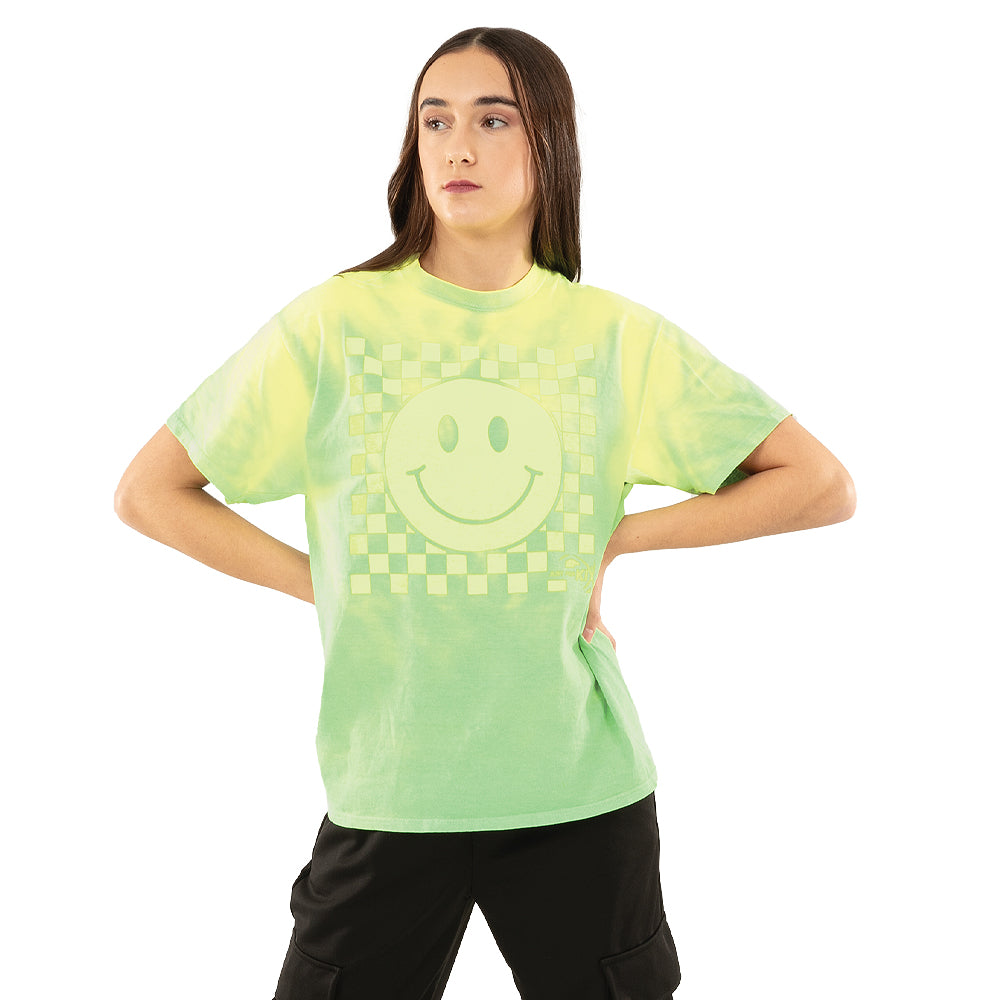 Youth Checkered Smiley Face Tee