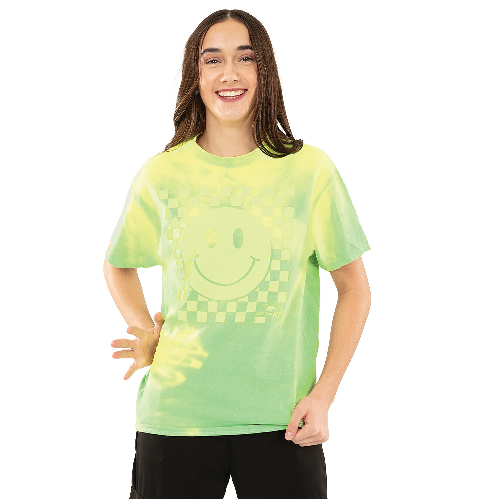 Youth Checkered Smiley Face Tee