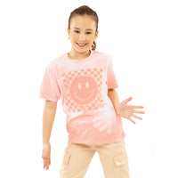 Youth Checkered Smiley Face Tee