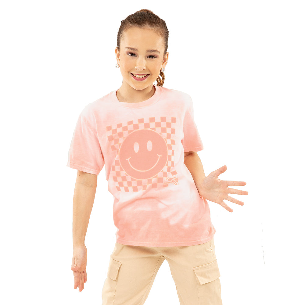 Youth Checkered Smiley Face Tee