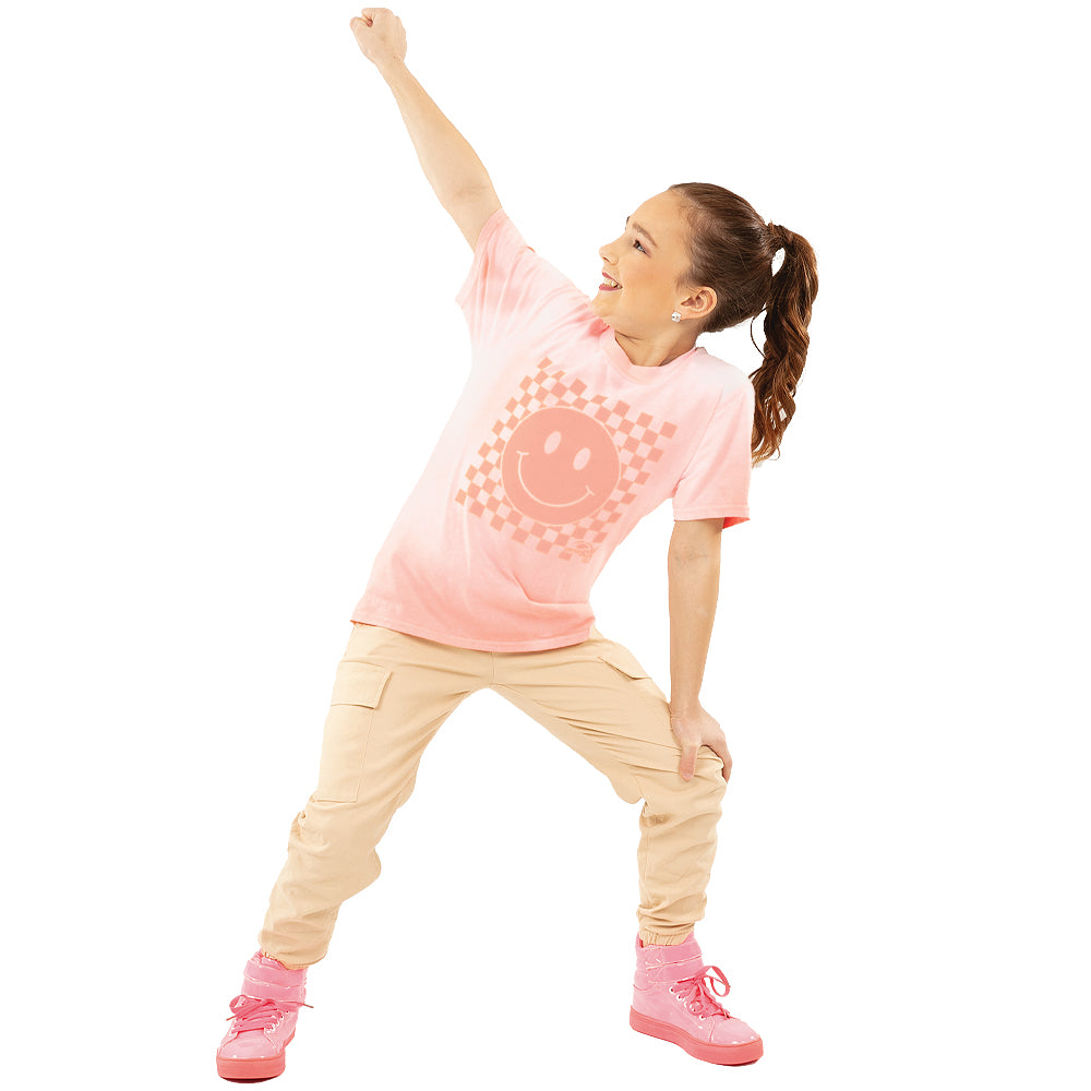 Youth Checkered Smiley Face Tee