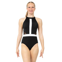 Youth Halter Cut Out Mesh Open Back Leotard