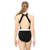 Youth Halter Cut Out Mesh Open Back Leotard