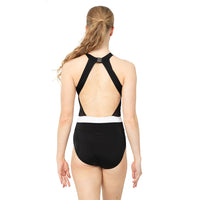 Youth Halter Cut Out Mesh Open Back Leotard